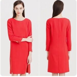 JCREW Red Shift Dress with Gold Zippers